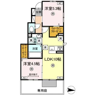 グランフォレ白藤【1階】の間取り