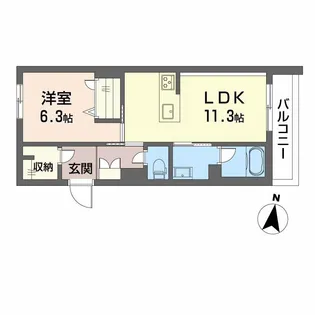 シャーメゾン壺川【2階】の間取り