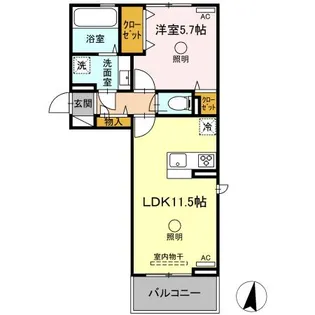 モルトグラッソ【2階】の間取り