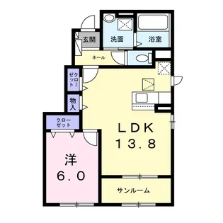 ベレ・ハーモニー【1階】の間取り