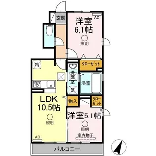 アリエス B【1階】の間取り