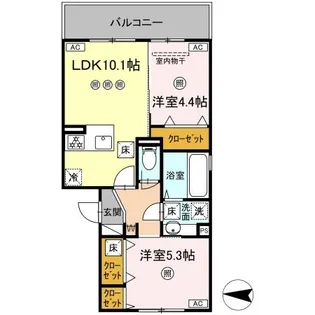 アフェリーチェ B棟【1階】の間取り