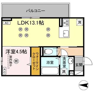 アフェリーチェ A棟【2階】の間取り