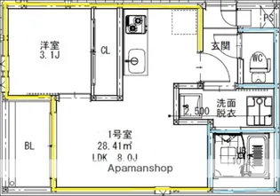 熊本県熊本市中央区黒髪5丁目【アパート】の間取り