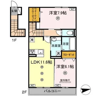 (仮称)DーROOM西区上代【2階】の間取り