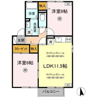セジュールすみれ B棟【2階】の間取り