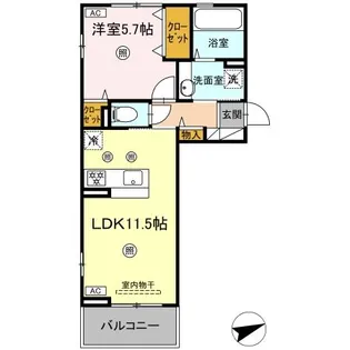 リバーサイド竜田口駅前【2階】の間取り