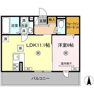 ハイムセラ出水【1階】の間取り