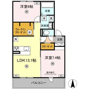 ハイムセラ出水【1階】の間取り