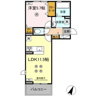 コンフォート武蔵【2階】の間取り