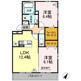 ヴィラージュ月出 A棟【3階】の間取り