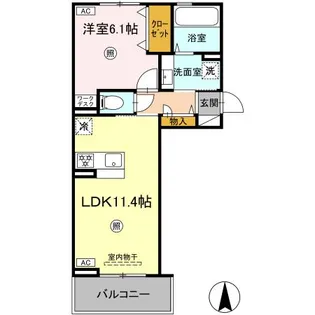 SAKURA A棟【3階】の間取り