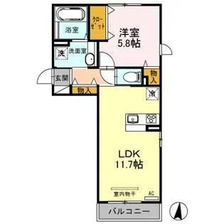 セキュレア須屋 I棟【2階】の間取り