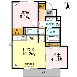ヒルサイド熊本駅前【1階】の間取り