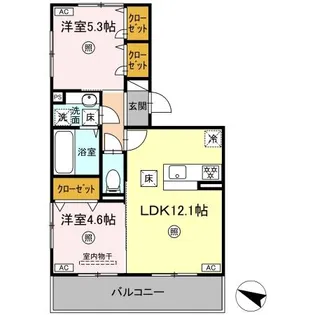 TORISIA古閑【1階】の間取り