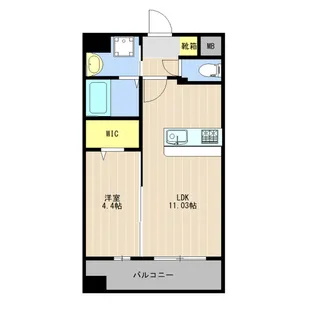 LIBTH新町SOUTH【0801号室】の間取り