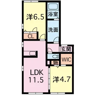 ヴィラ・クレール【2階】の間取り