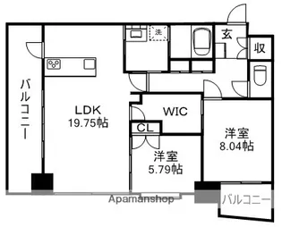 プルミエール九品寺【5階】の間取り