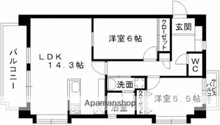 サンレスト大津【3階】の間取り