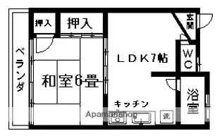 K・NコーポⅡ【202号室】の間取り