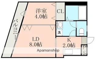 ヌーベル水前寺【4階】の間取り