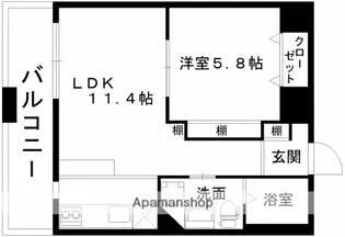 レジディア熊本辛島【5階】の間取り