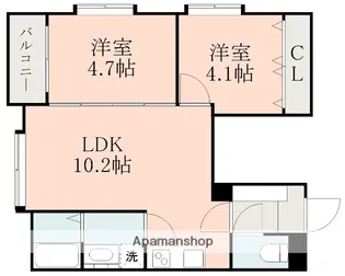 熊本県熊本市中央区菅原町【マンション】の間取り
