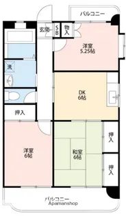 熊本県熊本市西区新土河原1丁目【マンション】の間取り