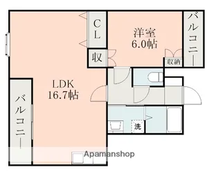 熊本県熊本市中央区帯山7丁目【マンション】の間取り
