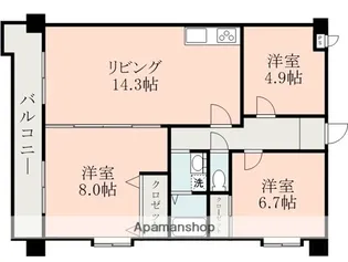 ソリテール花園【4階】の間取り