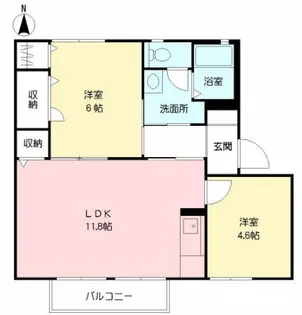 ラフォーレ雅【203号室】の間取り