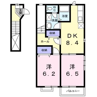 ジュネス清水【2階】の間取り