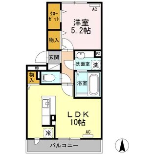 アンフルーヴ平田【2階】の間取り