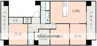 新屋敷ピアッツァビル【7階】の間取り