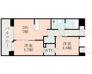 ユイット新町【4階】の間取り