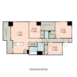 ヴィレラ辛島【11階】の間取り