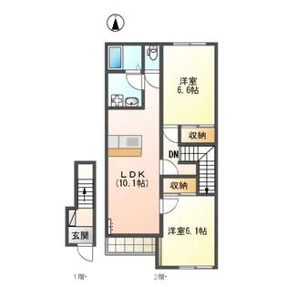 コンフォルト・パレスB棟【2階】の間取り