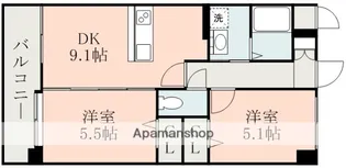 熊本県熊本市中央区帯山2丁目【マンション】の間取り