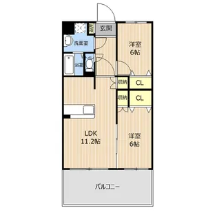 2LDKの間取り画像