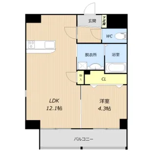 LIBTH熊本駅西【4階】の間取り