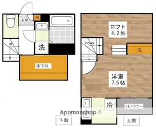 ADC熊本駅南パッソ【1階】の間取り