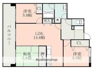 アルバガーデン上熊本【503号室】の間取り