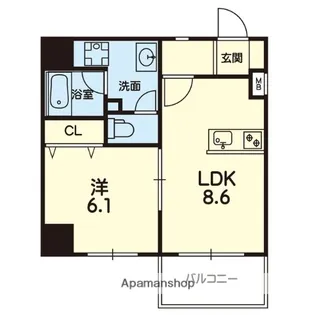 熊本県熊本市中央区下通2丁目【マンション】の間取り