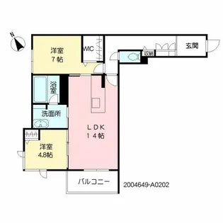 RICCO藤崎宮【2階】の間取り