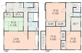 熊本県熊本市東区下江津3丁目【一戸建】の間取り