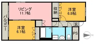 シャンピア桜木東【2階】の間取り