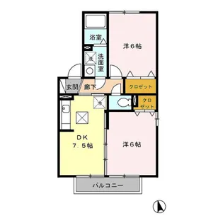 ヴィルヌーブ【1階】の間取り