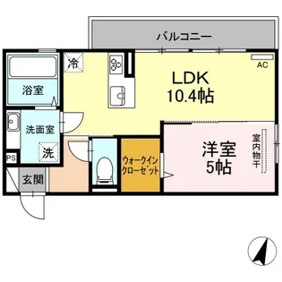 1LDKの間取り画像