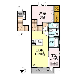 クレスト新地【2階】の間取り