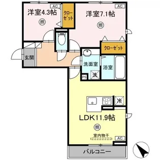 LAULEA(ラウレア)【2階】の間取り